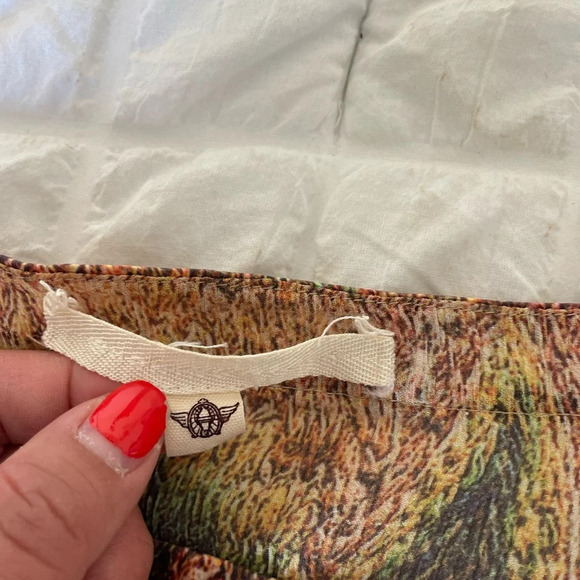 Anthro Burning torch rayon silk blouse - Picture 4 of 8